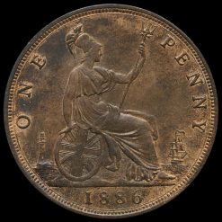 1886 Queen Victoria Bun Head Penny Reverse
