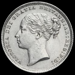 1886 Queen Victoria Young Head Silver Shilling Obverse