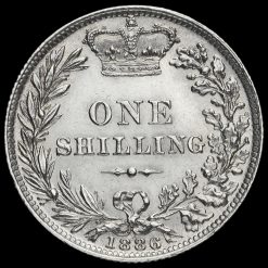 1886 Queen Victoria Young Head Silver Shilling Reverse