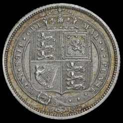 1887 Sixpence, R over I (R/I) in Victoria & Gratia, Extremely Rare Reverse