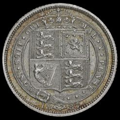 1887 Sixpence, R over I (R/I) in Victoria & Gratia, Extremely Rare Reverse