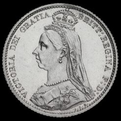 1887 Queen Victoria Jubilee Head Silver Sixpence Obverse