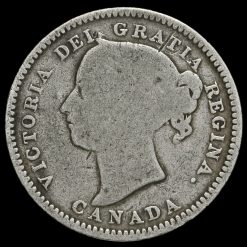 Canada 1890 H Queen Victoria Silver 10 Cents Obverse