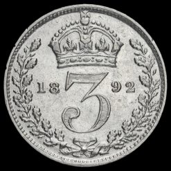 1892 Queen Victoria Jubilee Head Silver Threepence Reverse