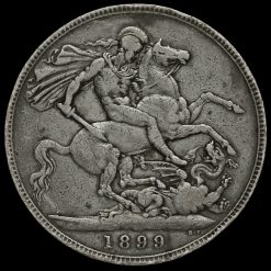 1899 Queen Victoria Veiled Head Silver LXII Crown Reverse