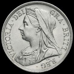 1901 Queen Victoria Veiled Head Silver Half Crown Obverse