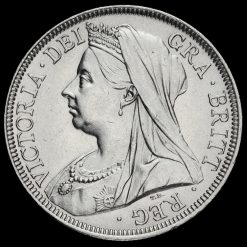 1901 Queen Victoria Veiled Head Silver Half Crown Obverse