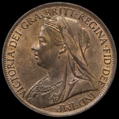 1901 Queen Victoria Veiled Head Penny Obverse