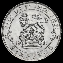1911 George V Silver Sixpence Reverse