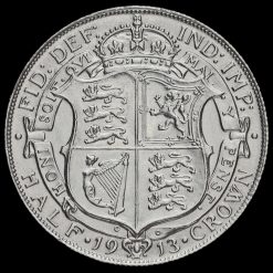 1913 George V Silver Half Crown Reverse