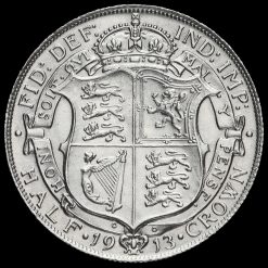 1913 George V Silver Half Crown Reverse