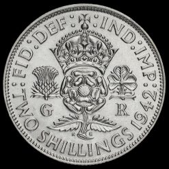 1942 George VI Silver Two Shilling Coin / Florin Reverse
