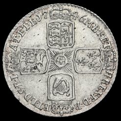 1746 George II Early Milled Silver Lima Sixpence Reverse