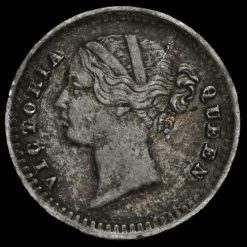 British India 1841 Queen Victoria 2 Annas Obverse
