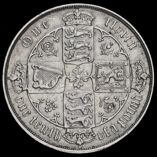 1883 Queen Victoria Gothic Florin Reverse