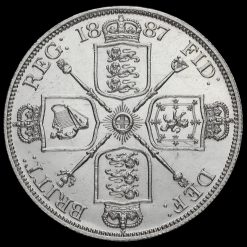 1887 Queen Victoria Jubilee Head Silver Double Florin Reverse