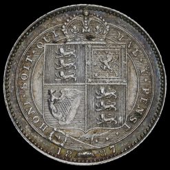 1887 Queen Victoria Jubilee Head Silver Shilling Reverse