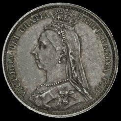 1887 Queen Victoria Jubilee Head Silver Sixpence Obverse