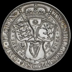 1894 Queen Victoria Veiled Head Silver Florin Reverse