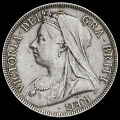 1896 Queen Victoria Veiled Head Silver Half Crown Obverse