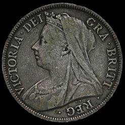 1896 Queen Victoria Veiled Head Silver Half Crown Obverse