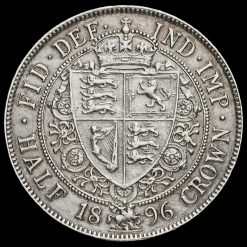 1896 Queen Victoria Veiled Head Silver Half Crown Reverse