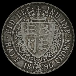 1896 Queen Victoria Veiled Head Silver Half Crown Reverse