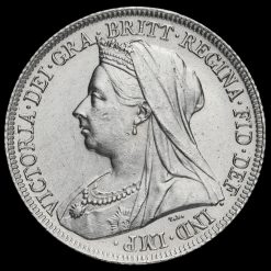 1897 Queen Victoria Veiled Head Silver Shilling Obverse