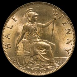 1902 Edward VII High Tide Halfpenny Reverse