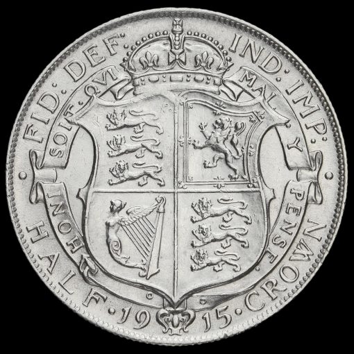 1915 George V Silver Half Crown Reverse