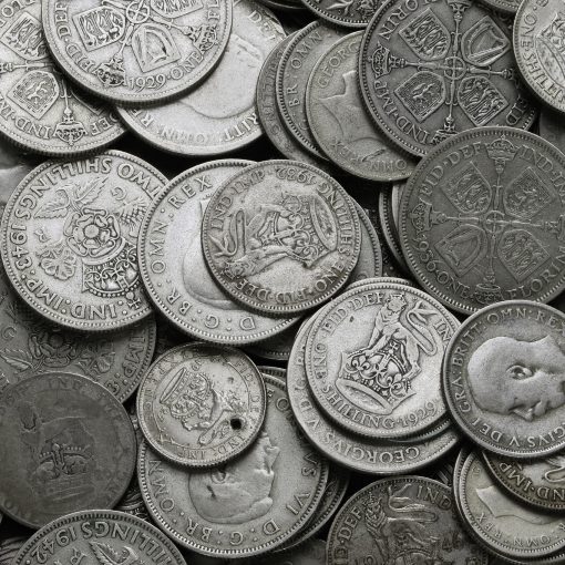 500 grams of Circulated Pre 1947 British .500 Silver Bullion Investment Coins - Image 3