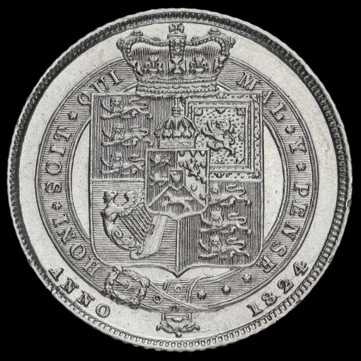 1824 George IV Milled Silver Sixpence Reverse