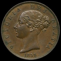 1838 Queen Victoria Young Head Copper Halfpenny Obverse