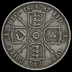 1887 Queen Victoria Jubilee Head Silver Florin Reverse