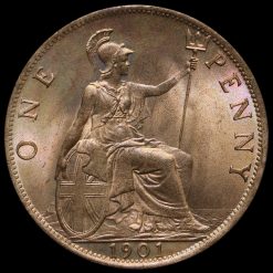 1901 Queen Victoria Veiled Head Penny Reverse