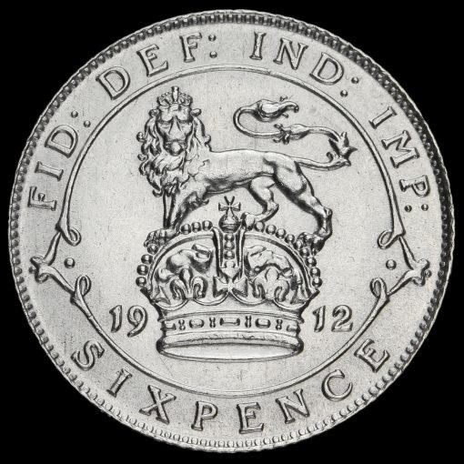 1912 George V Silver Sixpence Reverse