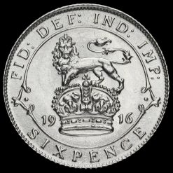 1916 George V Silver Sixpence Reverse
