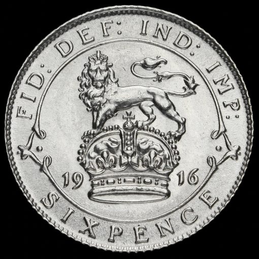 1916 George V Silver Sixpence Reverse