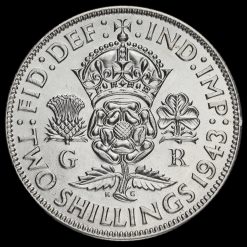 1943 George VI Silver Two Shilling Coin / Florin Reverse