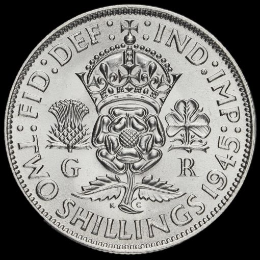 1945 George VI Silver Two Shilling Coin / Florin Reverse