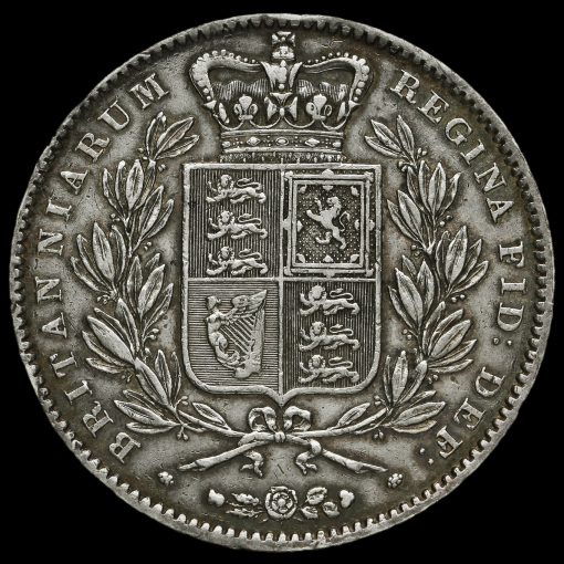 1847 Queen Victoria Young Head Silver XI Crown Reverse
