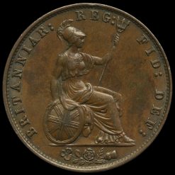 1859 Queen Victoria Young Head Copper Halfpenny Reverse