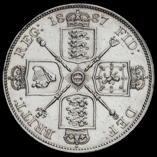 1887 Queen Victoria Jubilee Head Silver Double Florin Reverse