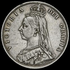 1887 Queen Victoria Jubilee Head Silver Half Crown Obverse