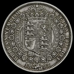 1887 Queen Victoria Jubilee Head Silver Half Crown Reverse