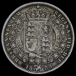 1888 Queen Victoria Jubilee Head Silver Half Crown Reverse