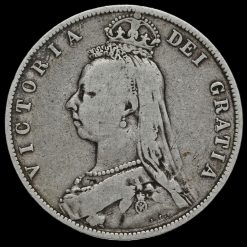 1889 Queen Victoria Jubilee Head Silver Half Crown Obverse