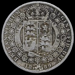1889 Queen Victoria Jubilee Head Silver Half Crown Reverse