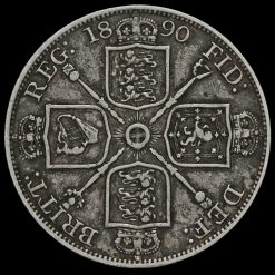 1890 Queen Victoria Jubilee Head Silver Double Florin Reverse