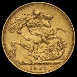 1893 Queen Victoria Jubilee Head Gold Full Sovereign Reverse